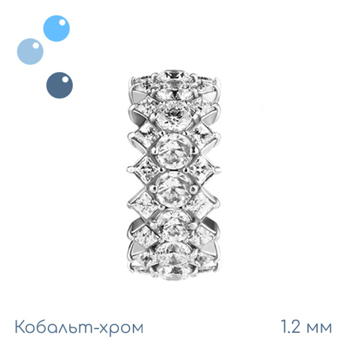 Кольцо-кликер из кобальт-хрома Серсея 1.2 мм (16 G) фото 2